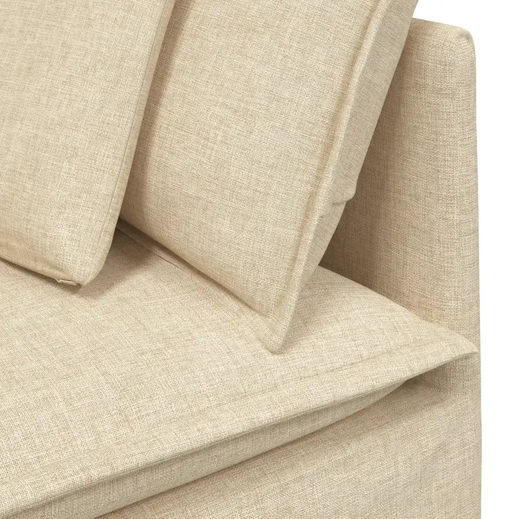 Modulo Angolare Divano Modulare con Cuscini Crema 100 cm 4104453