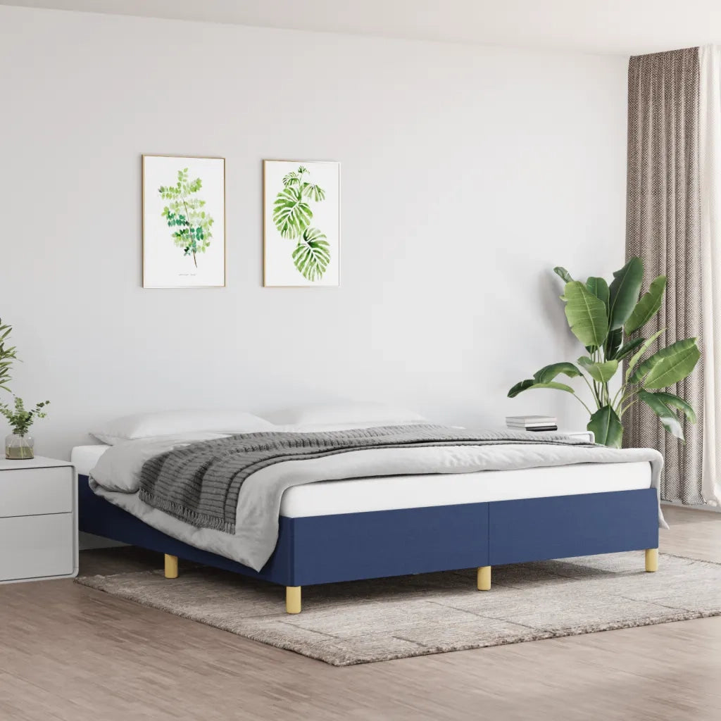 Struttura Letto a Rete a Molle Blu 160x200 cm in Tessuto 3120975