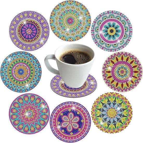 Set con strumenti per pittura a diamanti, sottoscrizioni per mandala DIY