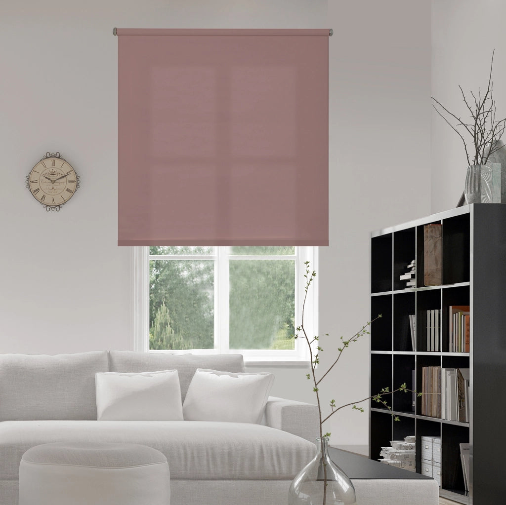VIEWTEX Tenda a rullo traslucida L2000 Rosa antico 120 X 250cm - Made in Europe - 5 anni di garanzia