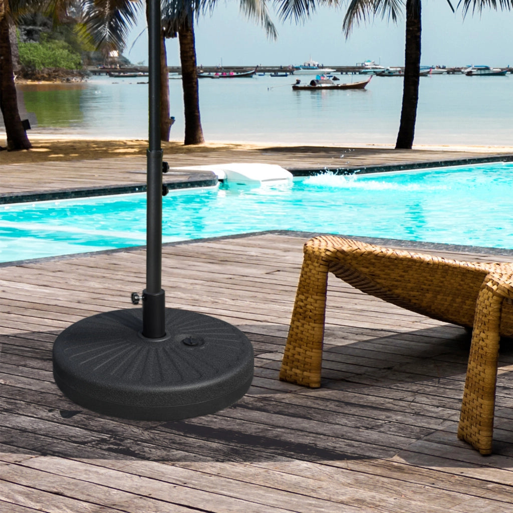Base per Parasole in Acciaio e HDPE ¨C Zephmum ¨C 51x51x30,5 cm Nero