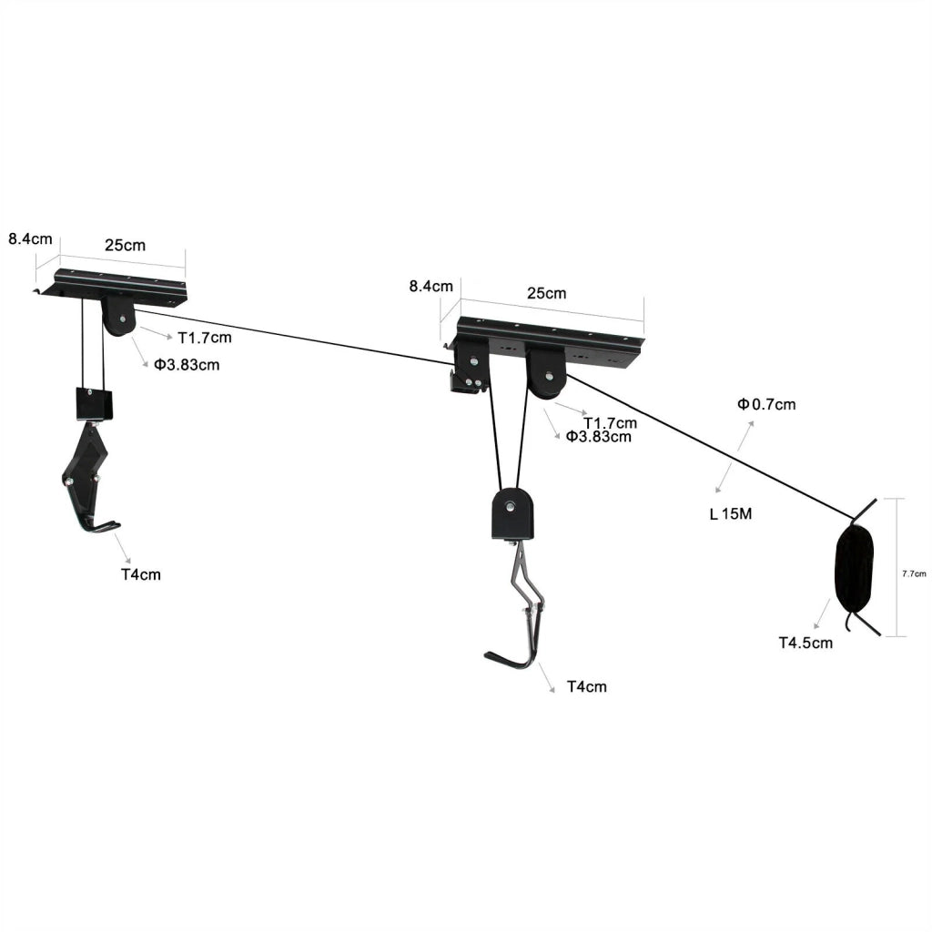 Supporto per sollevamento biciclette 20 kg portabiciclette garage soffitto 16_0002853