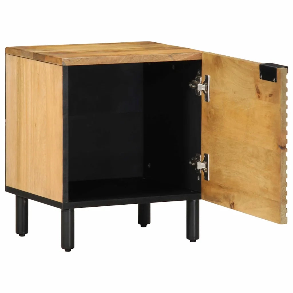 Comodino Marrone 40x33x46 cm in Legno Massello di Mango 4017716