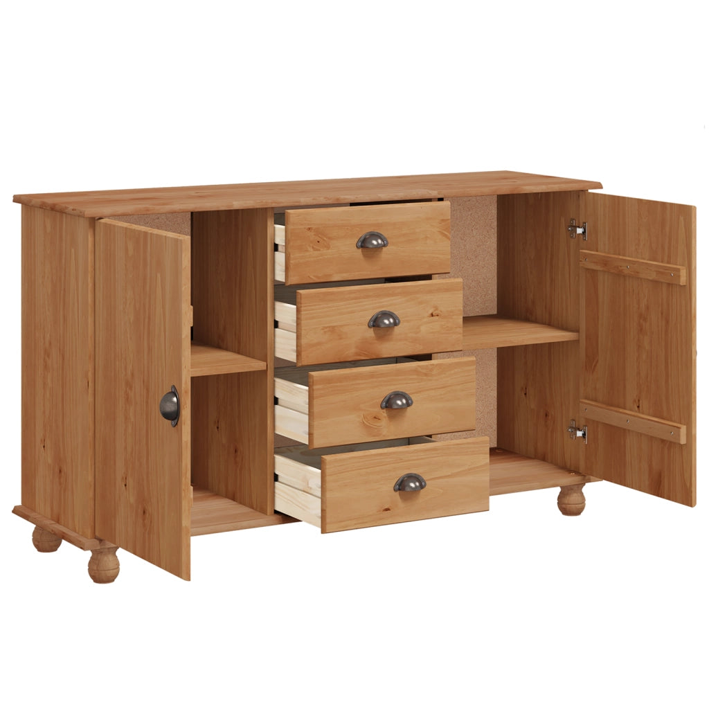 Mobiletto "ASKIM" 133,5x40x79 cm Legno Massello di Pino