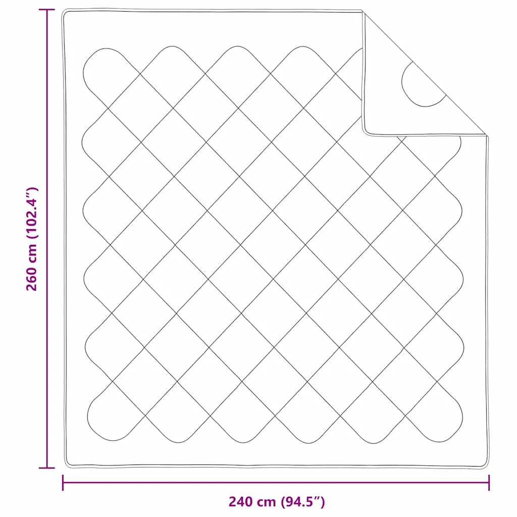 vidaXL Trapunte & Duvet Bianco 240 x 260 cm Microfibra