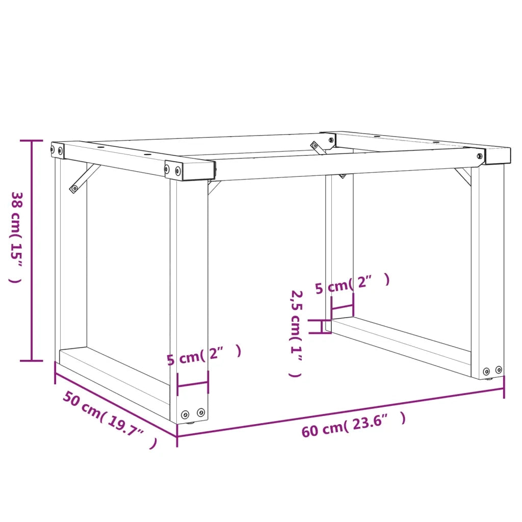 Telaio Gambe a O per Tavolino da Salotto 60x50x38 cm in Acciaio 357871