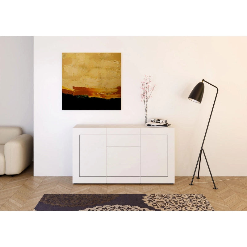 Madia moderna 2 ante/3 cassetti 150x40x83,5 cm Elios - Bianco Lucido