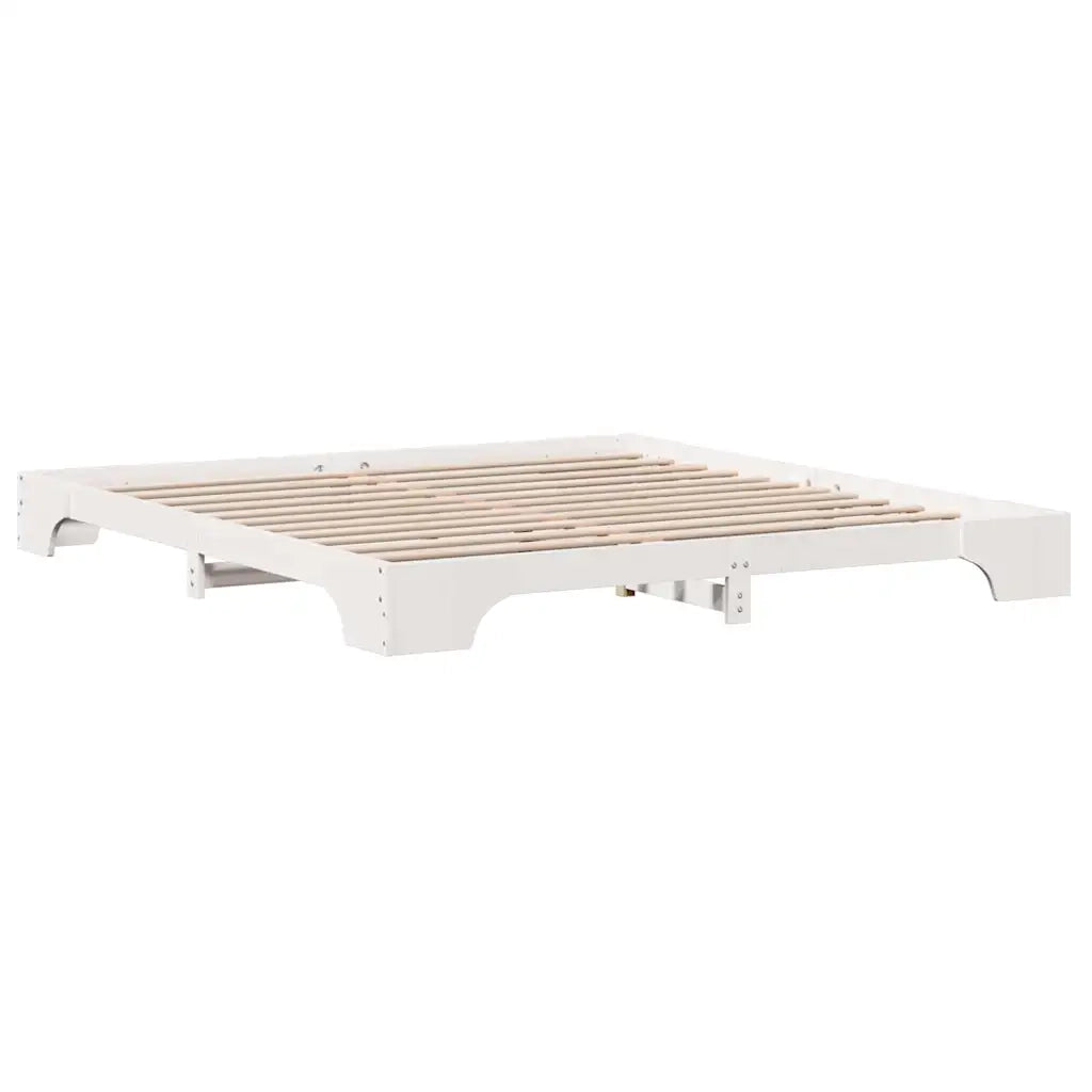 Struttura del letto Bianco 200 x 200 cm Pino massello 872849