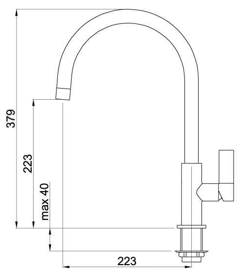 Elleci Volta MMKVTA79 - Miscelatore da cucina Mono Splitcomando, da incasso, Metaltek, canna girevole, 22,3 cm, Alluminio