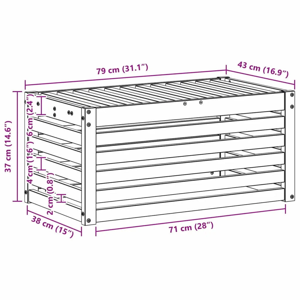 Panca da esterno Naturale 79 x 43 x 37 cm 900681