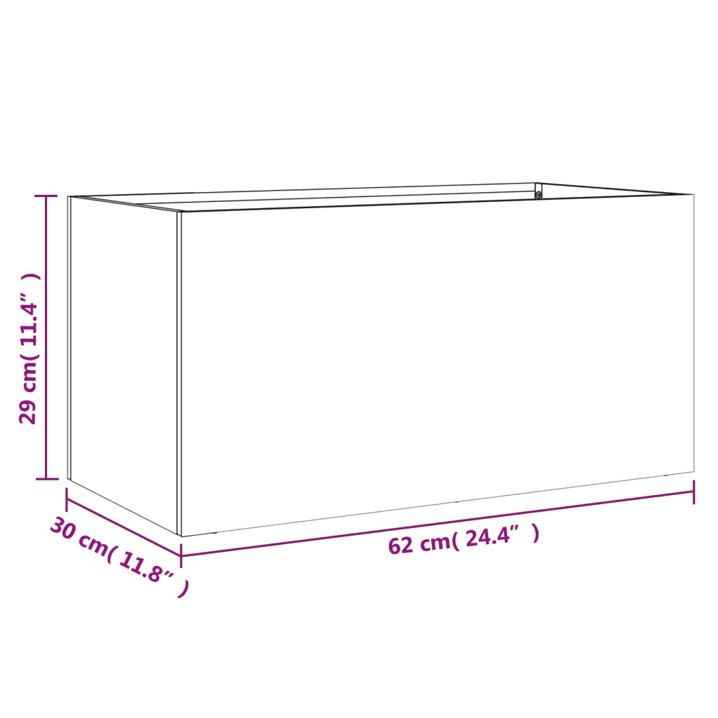 Fioriera Antracite 62x30x29 cm in Acciaio 841591