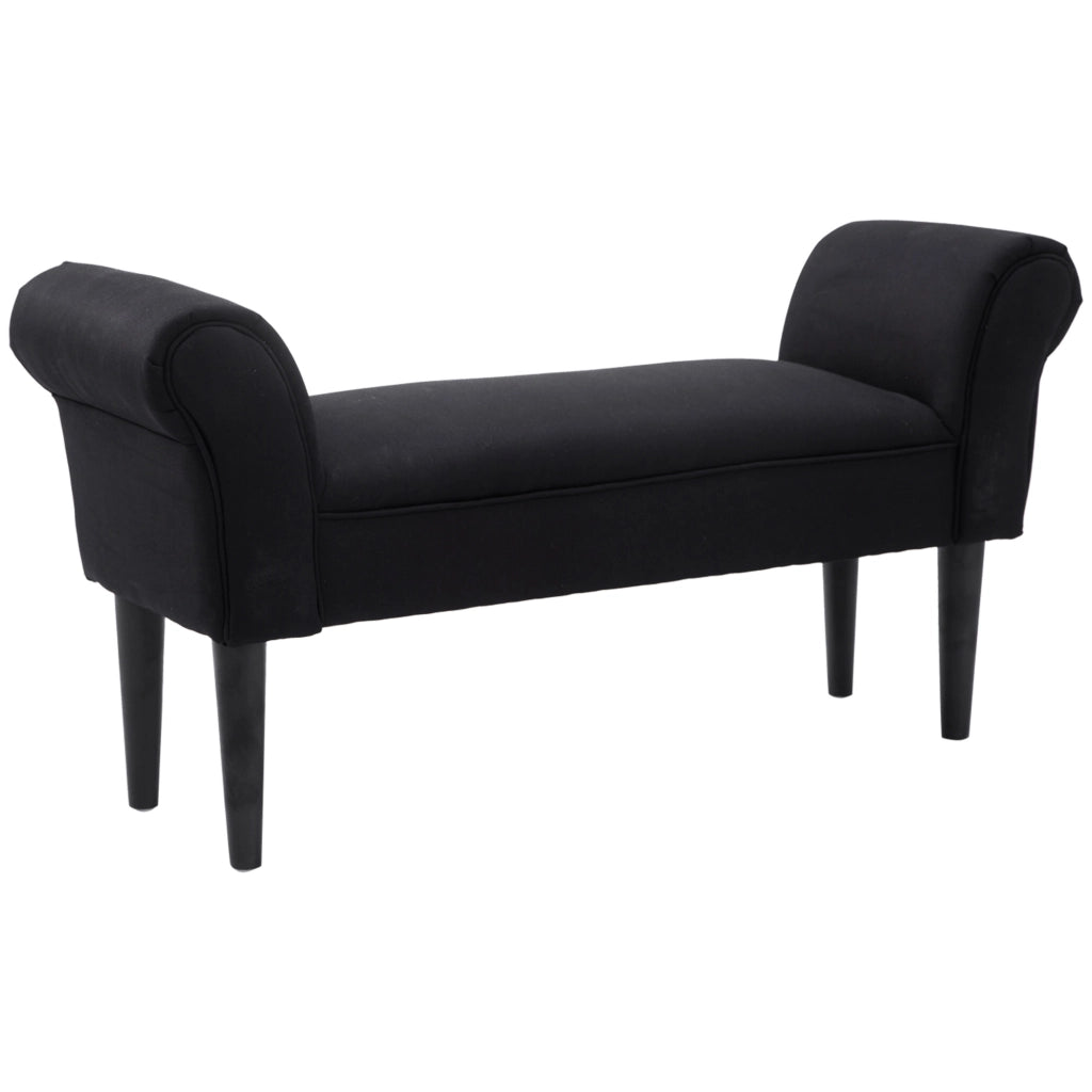 Panca Letto Imbottita con Braccioli ¨C Zephmum ¨C Nero 102x35x51 cm