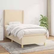 Giroletto a Molle con Materasso Crema 90x190 cm in Tessuto