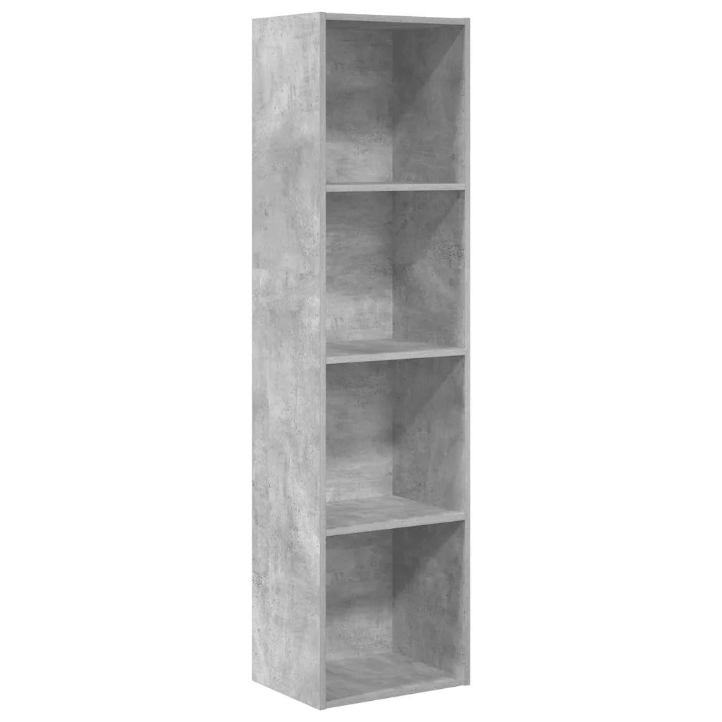 Libreria-Scaffale per Libri-Mobile di Stoccaggio Grigio Cemento 40x30x152 cm in Legno Multistrato