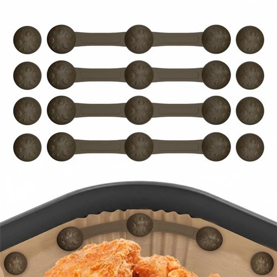 Accessori per Frittura Ad Aria - 12 Pezzi - Resistenti al Calore in Silicone - Riciclabili - Viti Magnetiche - Per Frittura Ad Aria - Prevenzione della Bruciatura del Carta - Accessori per Frittura Ad Aria