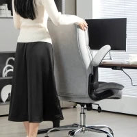 Sedia da ufficio ergonomica, altezza regolabile, braccioli ribaltabili, 70 x 70 x 114-122 cm, grigio