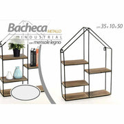 Trade Shop - Mensola Parete Casa 4 Mensole Ripiani Design Moderno Scaffale Legno Metallo -