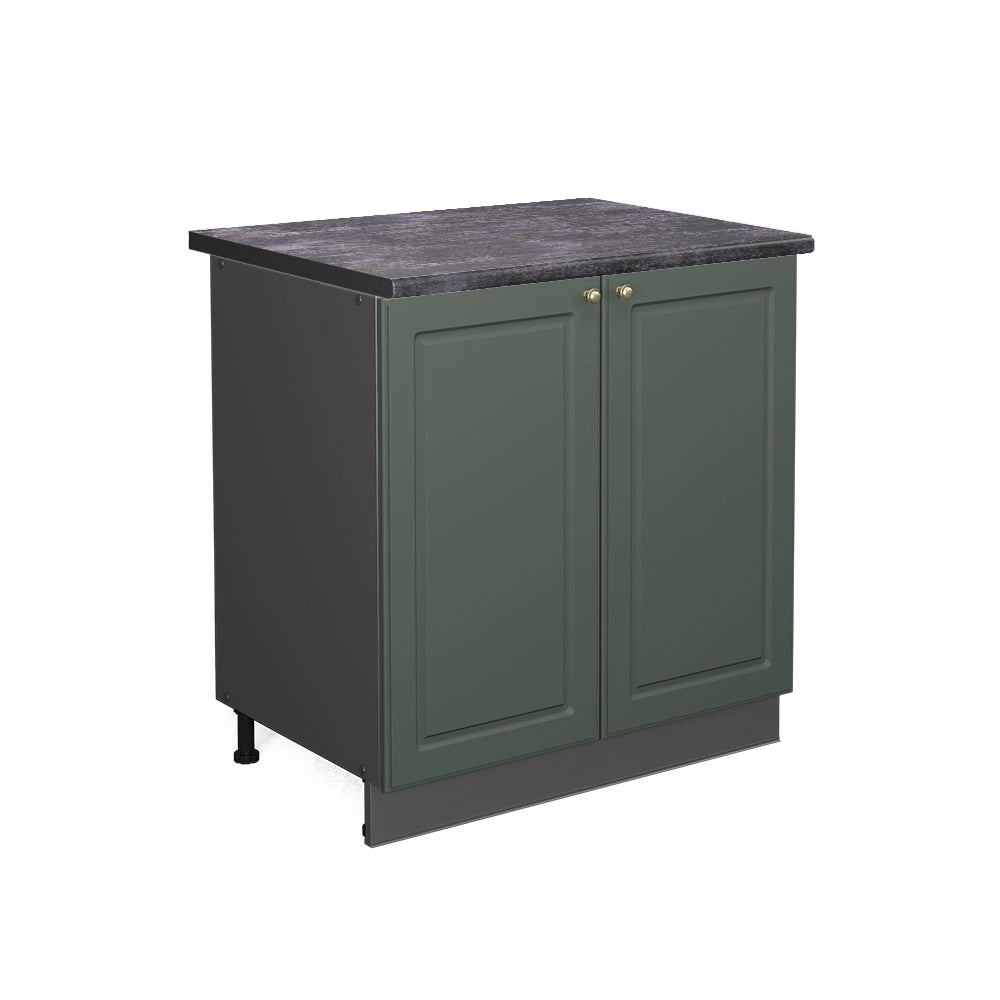 Mobile lavello cucina Fame-Line Verde-oro rustico/Antracite 80 cm con ripiano, PL Antracite Vicco