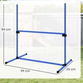 Set agility per cani ULEVR con 4 ostacoli regolabili, 2 pali slalom e 4 barre a terra, blu