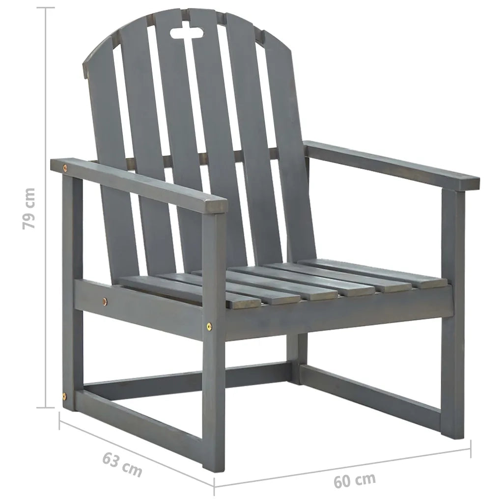 Sedie da Giardino 2 pz Grigie in Legno Massello di Acacia cod mxl 13893