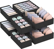 Set di organizzazione sottoveste 8 pezzi, cassettiera di archiviazione, organizzatore di cassetta pieghevole in tessuto, sistema di armadio lavabile grigio. Adatto per abbigliamento da neonato, reggiseni, calze, mutande.