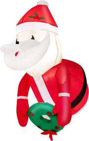 Babbo Natale Gonfiabile da 100 cm che Esce dalla Finestra, Decorazioni Natalizie Gonfiabili Appese alle Finestre con Luci LED Incorporate, per Feste, Interni, Esterni, Giardino