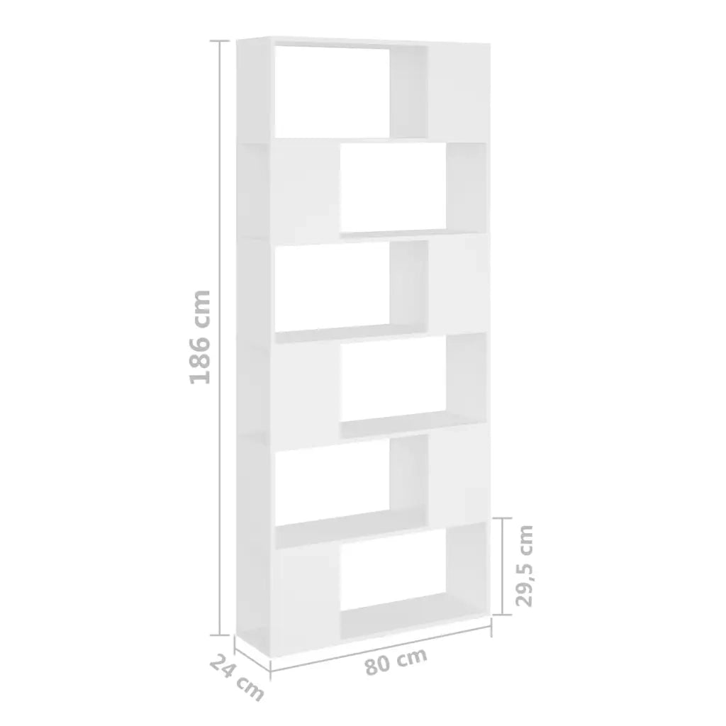 Libreria/Divisorio Bianco 80x24x186 cm in Truciolato cod mxl 6399
