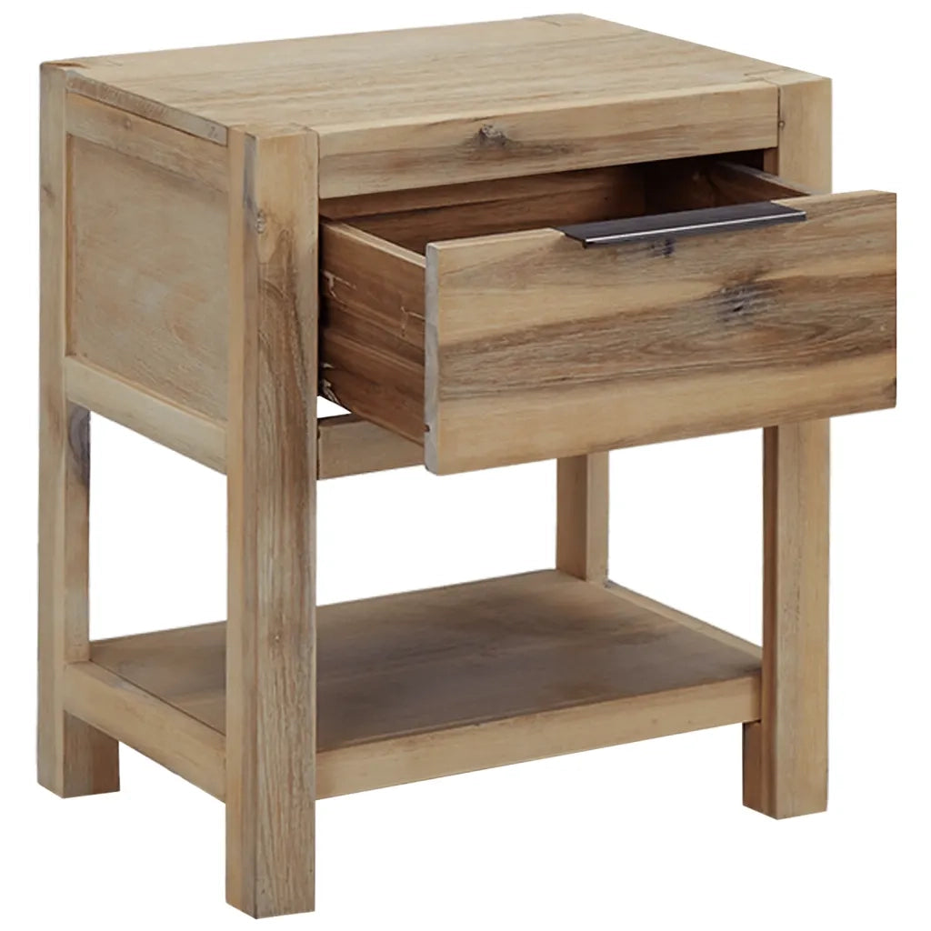 Comodini con Cassetti 2 pz 40x30x48 cm Legno Massello di Acacia cod mxl 48290