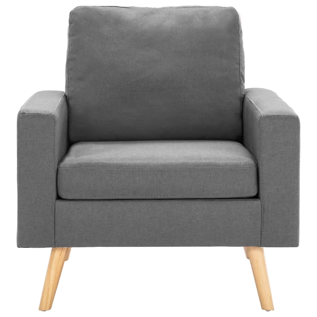 Poltrona-Divano Sedia-Poltroncina Grigio Chiaro in Tessuto 794760