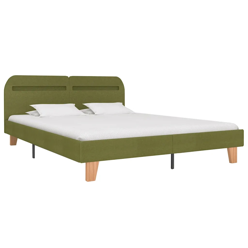 Giroletto con LED senza Materasso-Struttura Letto Verde 150x200 cm in Tessuto