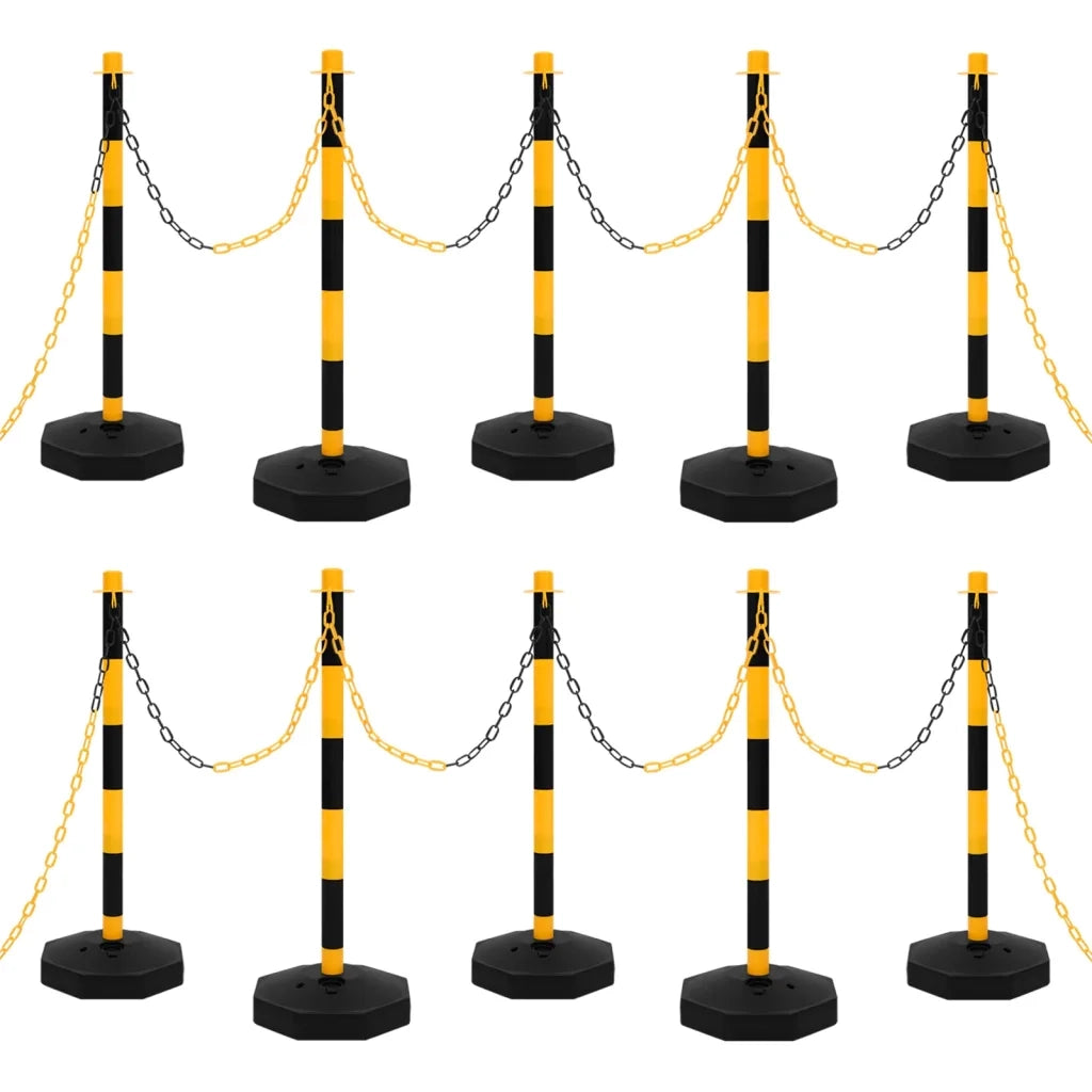 Set di Pali Stradali con Catena in Plastica di 10 m cod mxl 60446