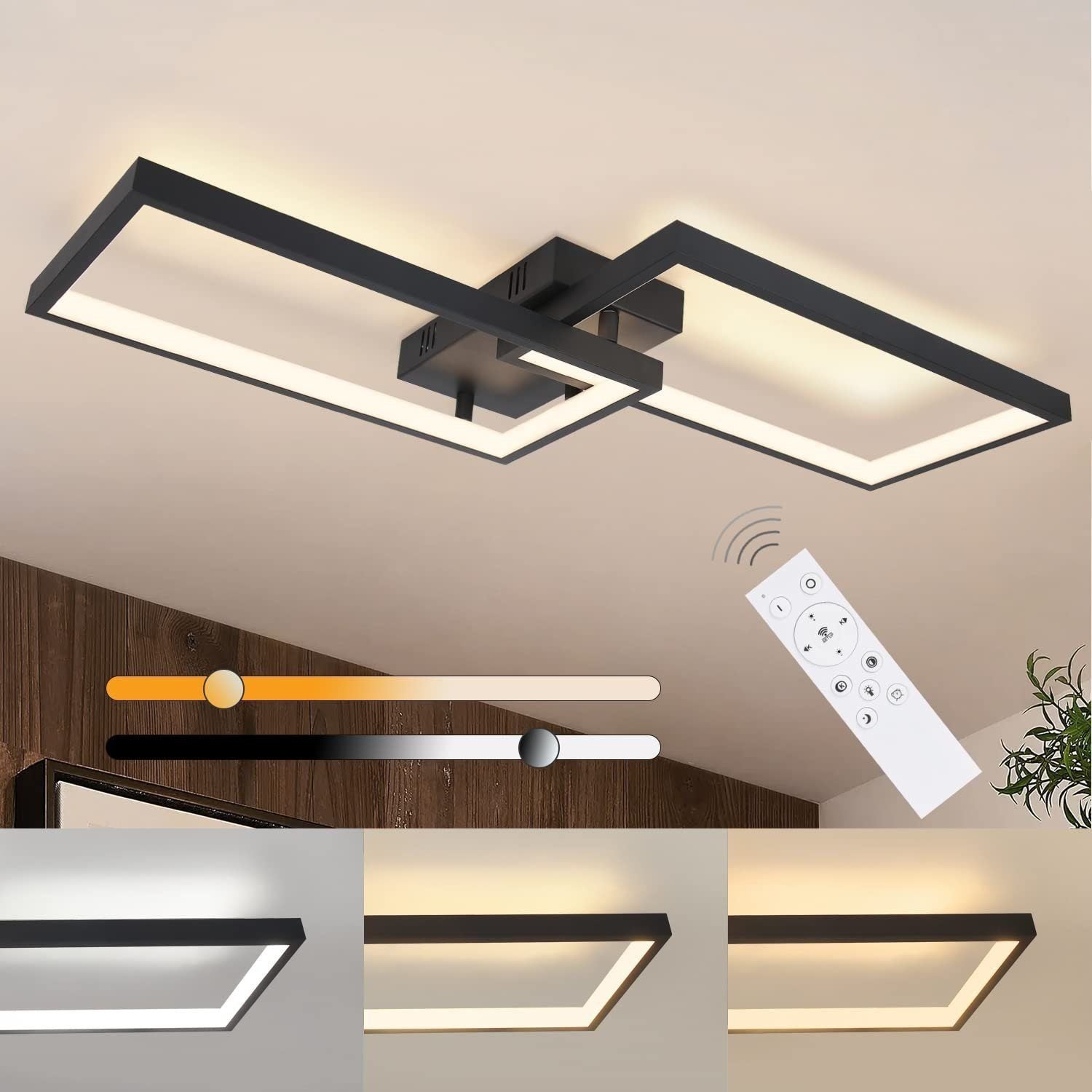 ZMH Lampada da soffitto LED moderna telecomando illuminazione regolabile per interni