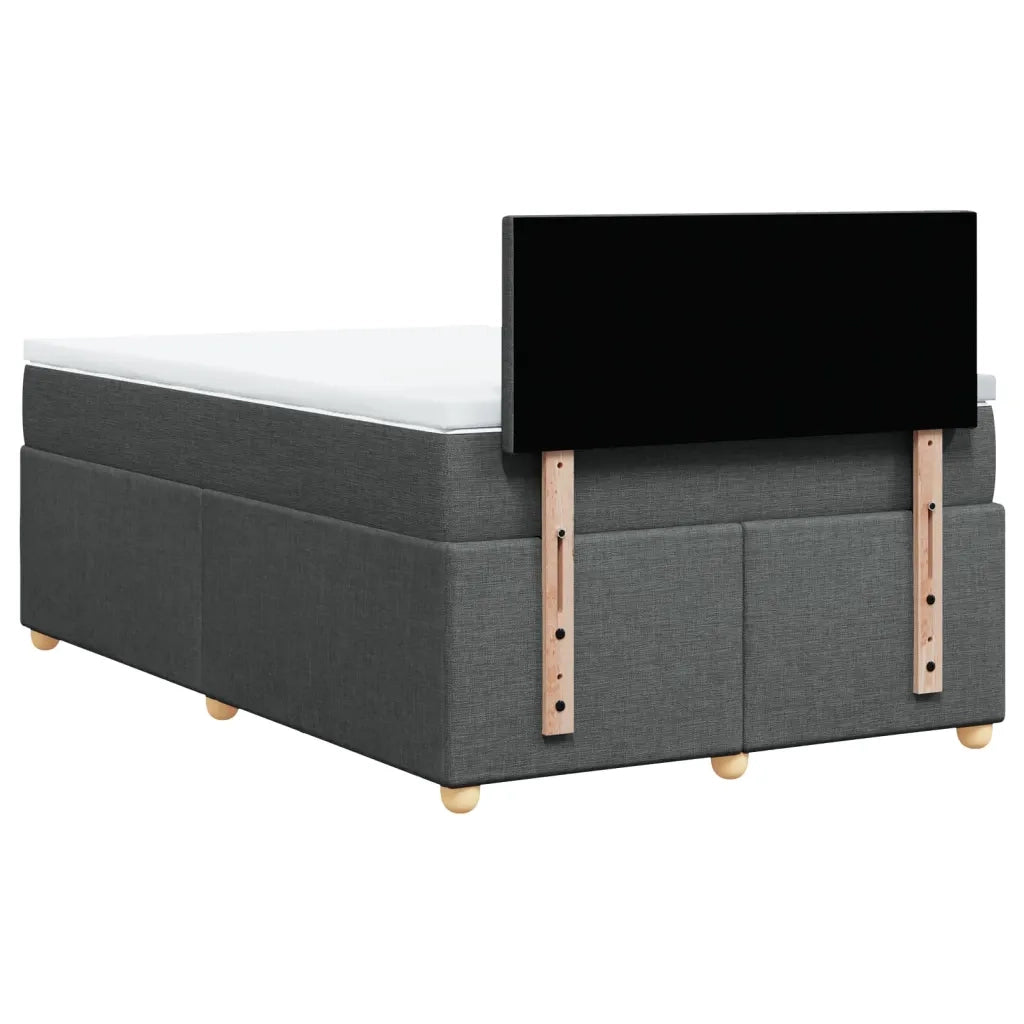 Giroletto a Molle con Materasso Grigio Scuro 120x200 cm Tessuto