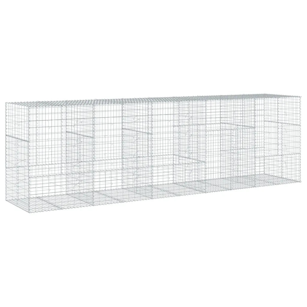 Cesto Gabbione con Copertura 500x100x150 cm in Ferro Zincato 3295217