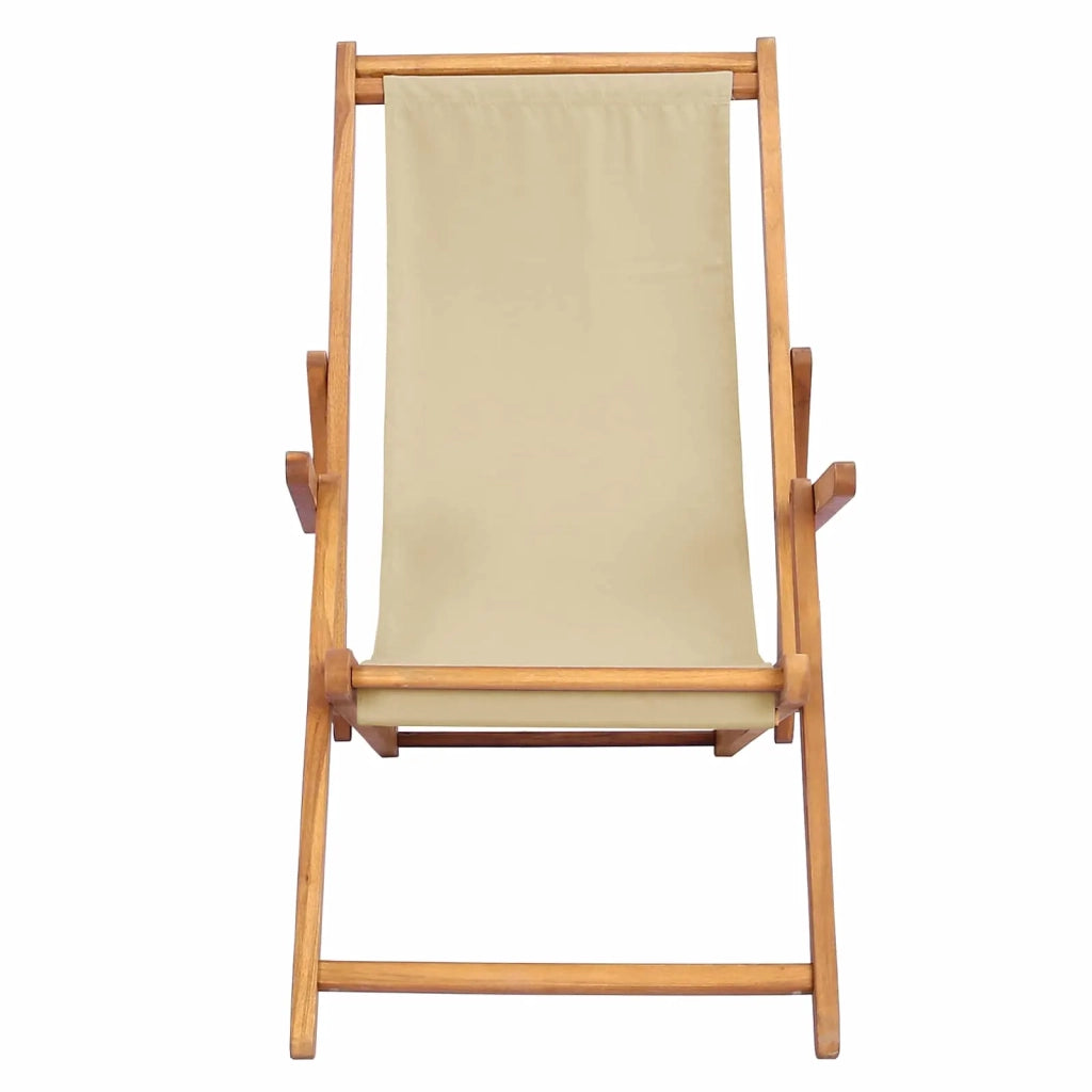 Sedia da Giardino | Sedia da spiaggia Beige Legno di teak solido
