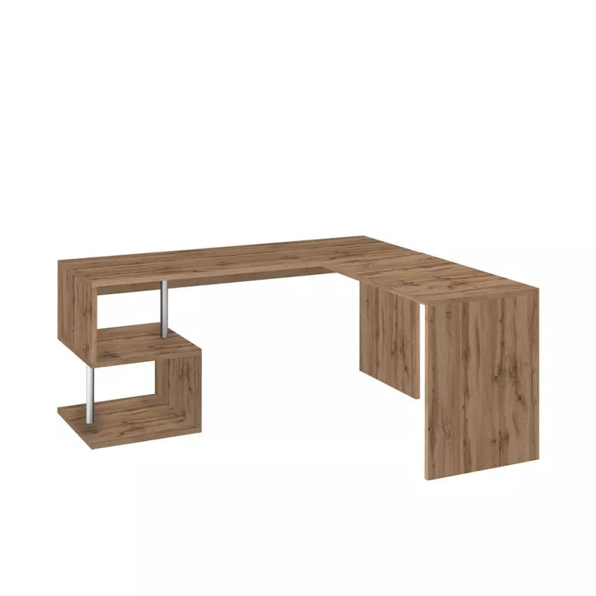 Scrivania Angolare Wotan WD - Rovere, Ampia e Funzionale, Made in Italy