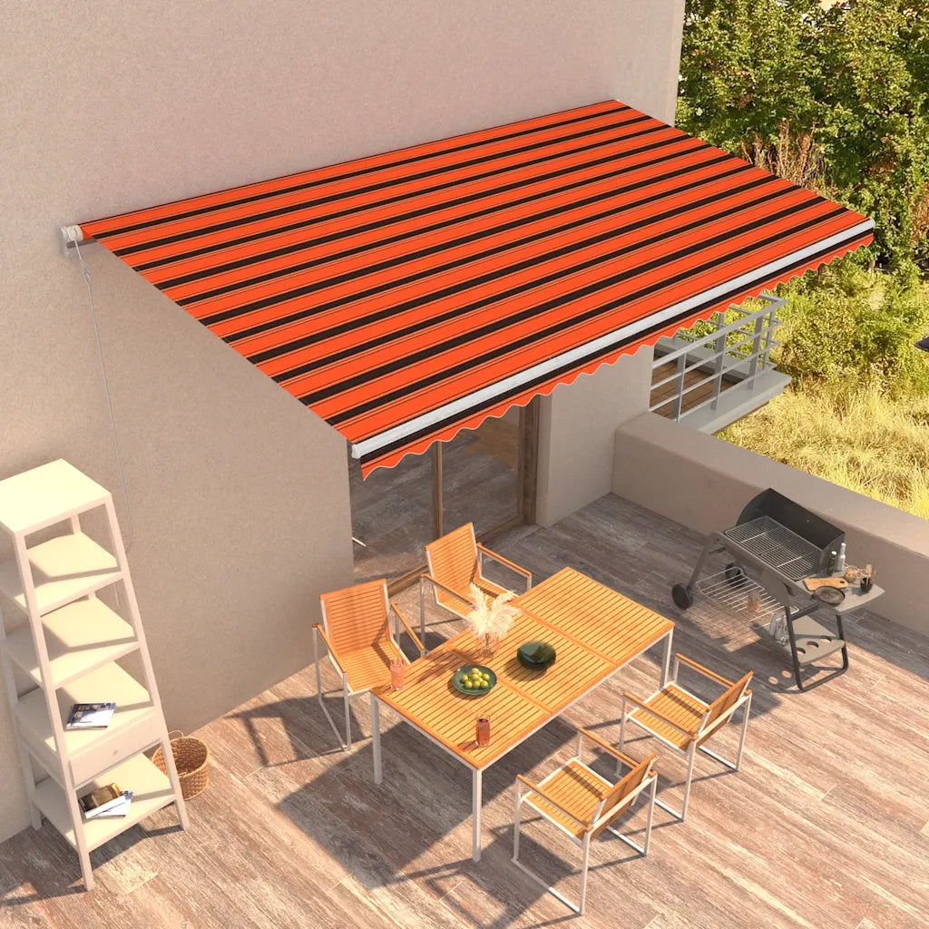 Tenda da Sole Retrattile 600x300 cm Arancione e Marrone 3051208