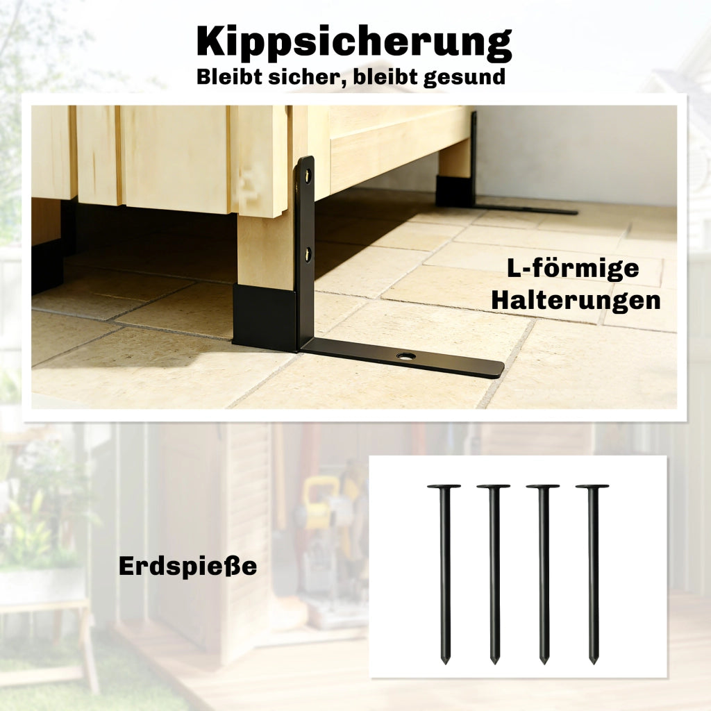 Armadio da giardino in legno ¨C zephmum ¨C grigio 120x60x180