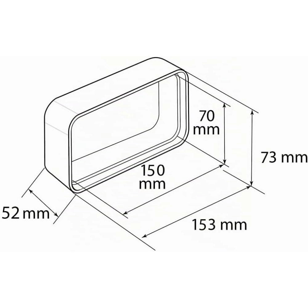 First 150x70mm giunto manicotto ff per tubi rettangolari aerazione cappa