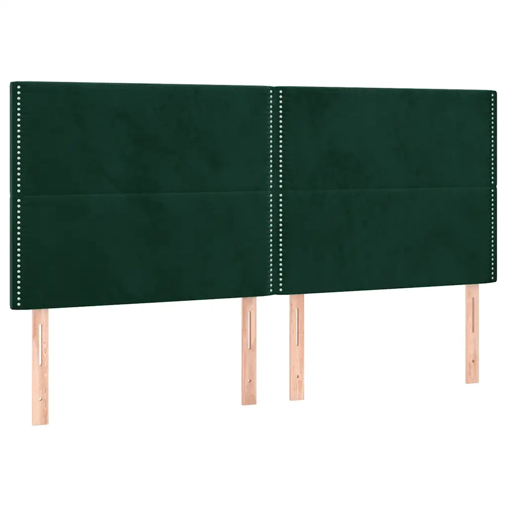 Testiera-Testata-Testiera Decorativa Verde Scuro 200x5x118/128 cm Velluto 953255