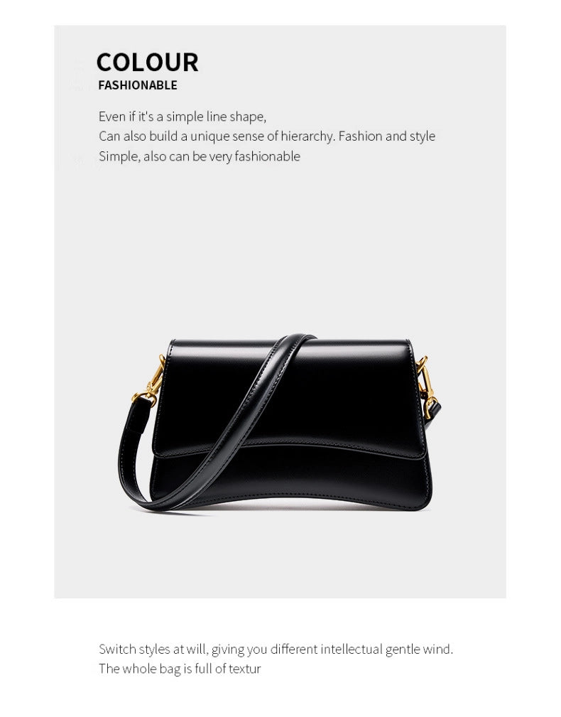 Borsa a tracolla Stachel da donna in vera pelle nera
