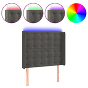 Testiera | Testata a LED Grigio Scuro 93x16x118/128 cm in Velluto