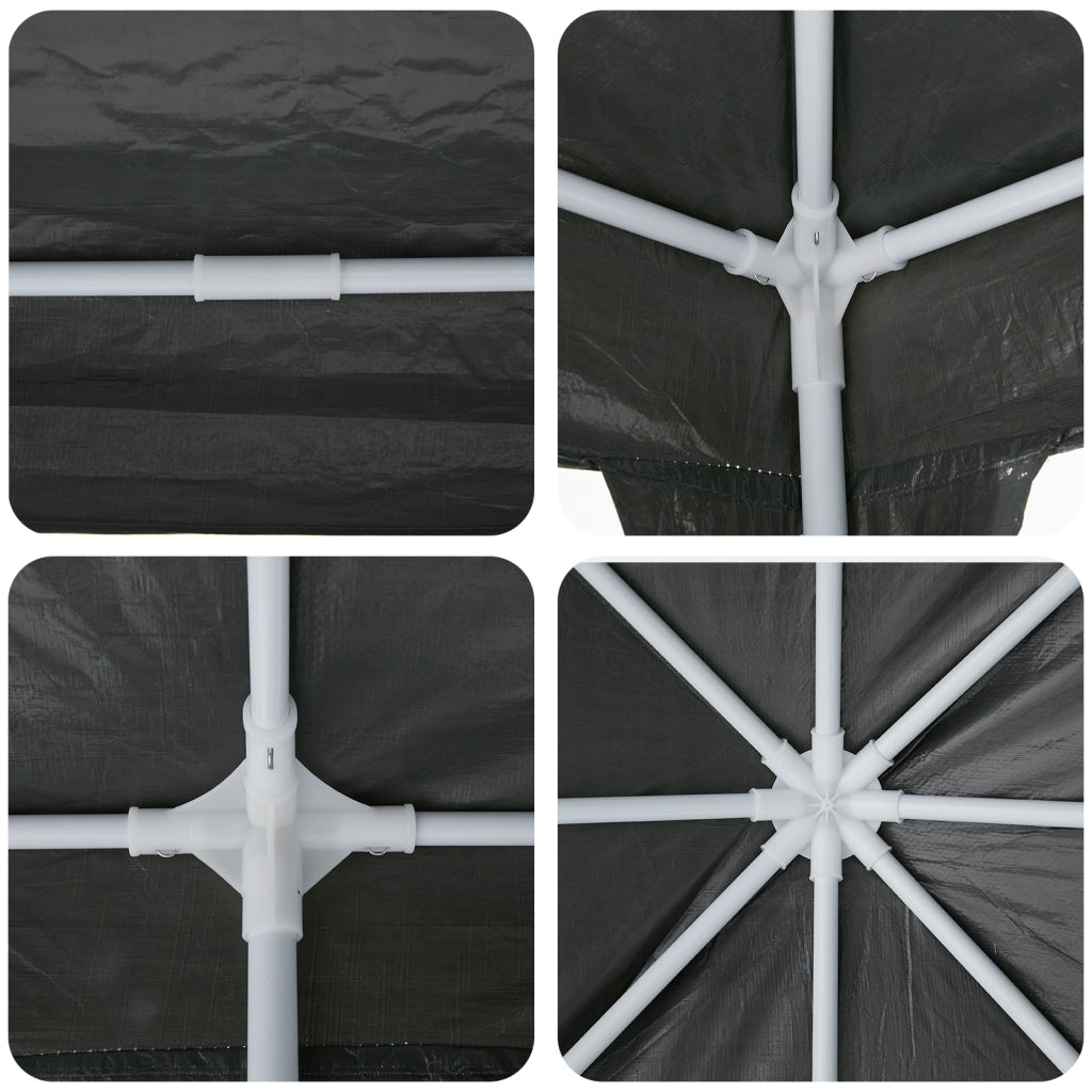 Tenda da Festa con 12 Pareti Laterali Antracite 8x4 m PE