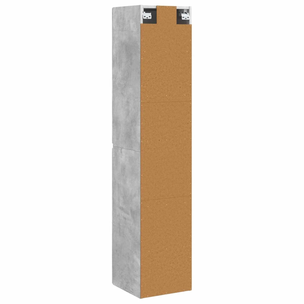 Mobiletto da Bagno a Muro Grigio Cemento 33 x 34,5 x 160 cm 890515