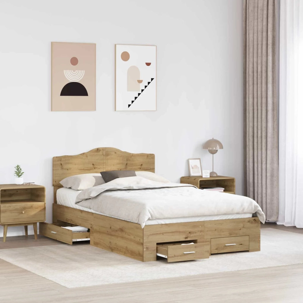 Struttura del letto Rovere artigianale 120 x 190 cm 3413228