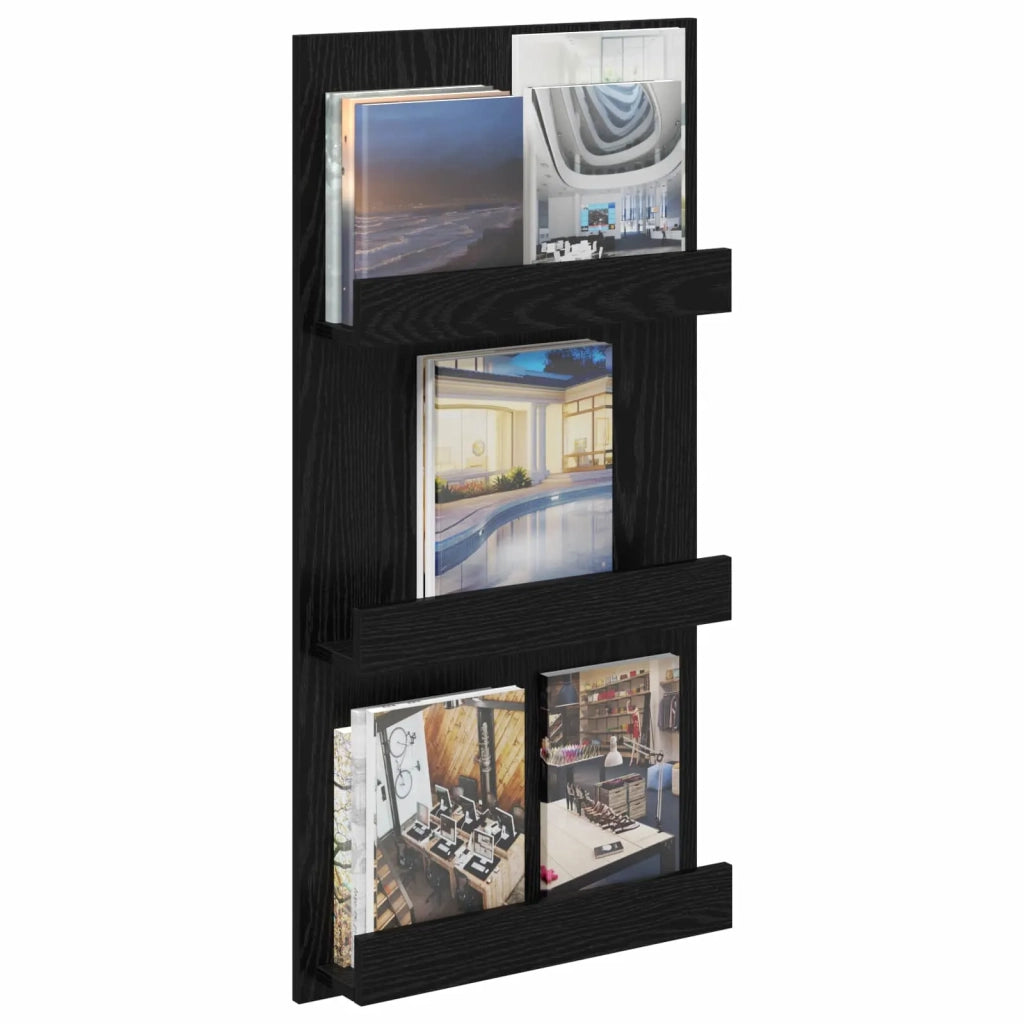 Scaffale per riviste Rovere Nero 51 x 11 x 102 cm CFW9938408