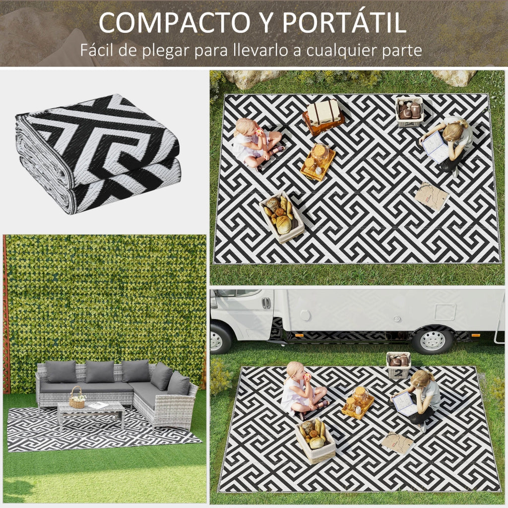Tappeto Esterno Reversibile ¨C zephmum ¨C Grigio Nero 182x274 cm