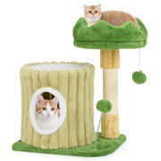 Albero per gatti con piattaforma imbottita e grande condo, Torre piccola moderna per gatti con pali in sisal-Alberi Tiragraffi