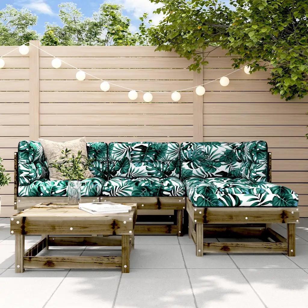 Set Divani da Giardino 5pz con Cuscini Legno Impregnato di Pino 3185793