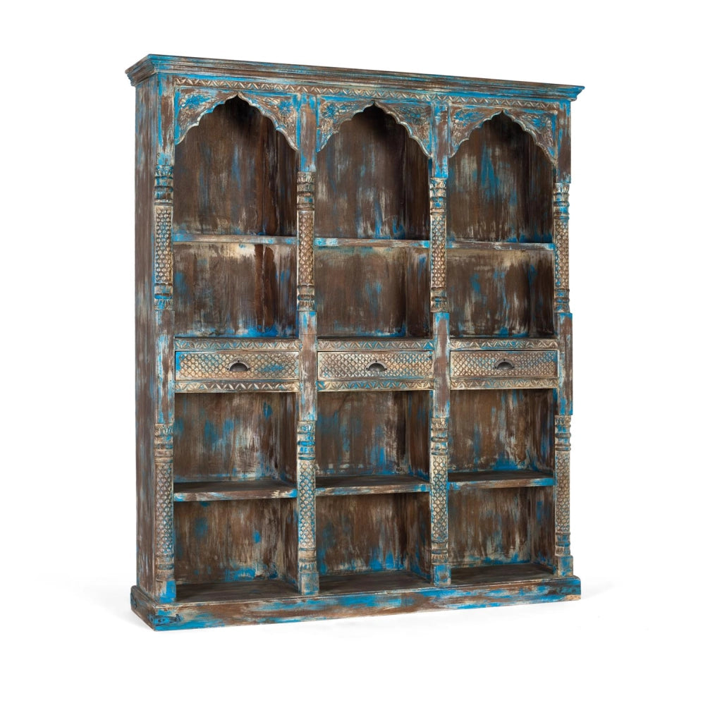 Credenza in legno di mango blu invecchiato 170 cm